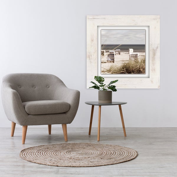 Canvas-Gemälde | Leinwandbild Sylt | Liegestühle | Sand | Kunstdruck | gedruckt und per Hand bespannt CCS00292 Format: 40x40cm