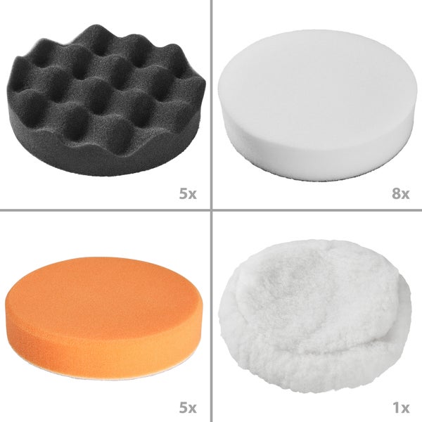 Set mit Polierschwämmen in verschiedenen Ausführungen
