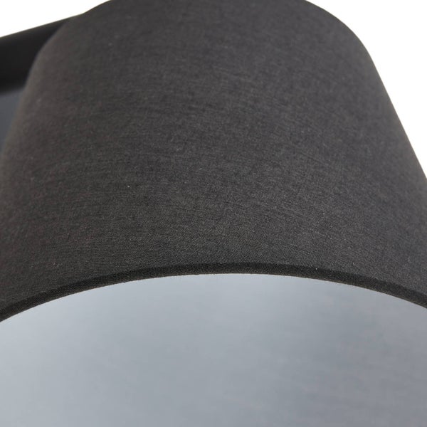 Lucande Wandleuchte, Wandlampe Innen Marvaine in Schwarz aus Metall (1 flammig E27) - Textil Wandleuchten Wandstrahler Wandbeleuchtung Schlafzimmer / Wohnzimmer Wohnzimmerleuchte