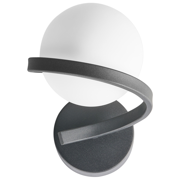 Wandleuchte mit runder Glasabdeckung und Metallhalterung