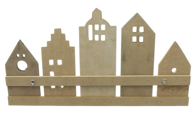 FRANK FLECHTWAREN | Garderobe Häuser, HOLZ, METALL, 48 x 7 x 25,5 cm