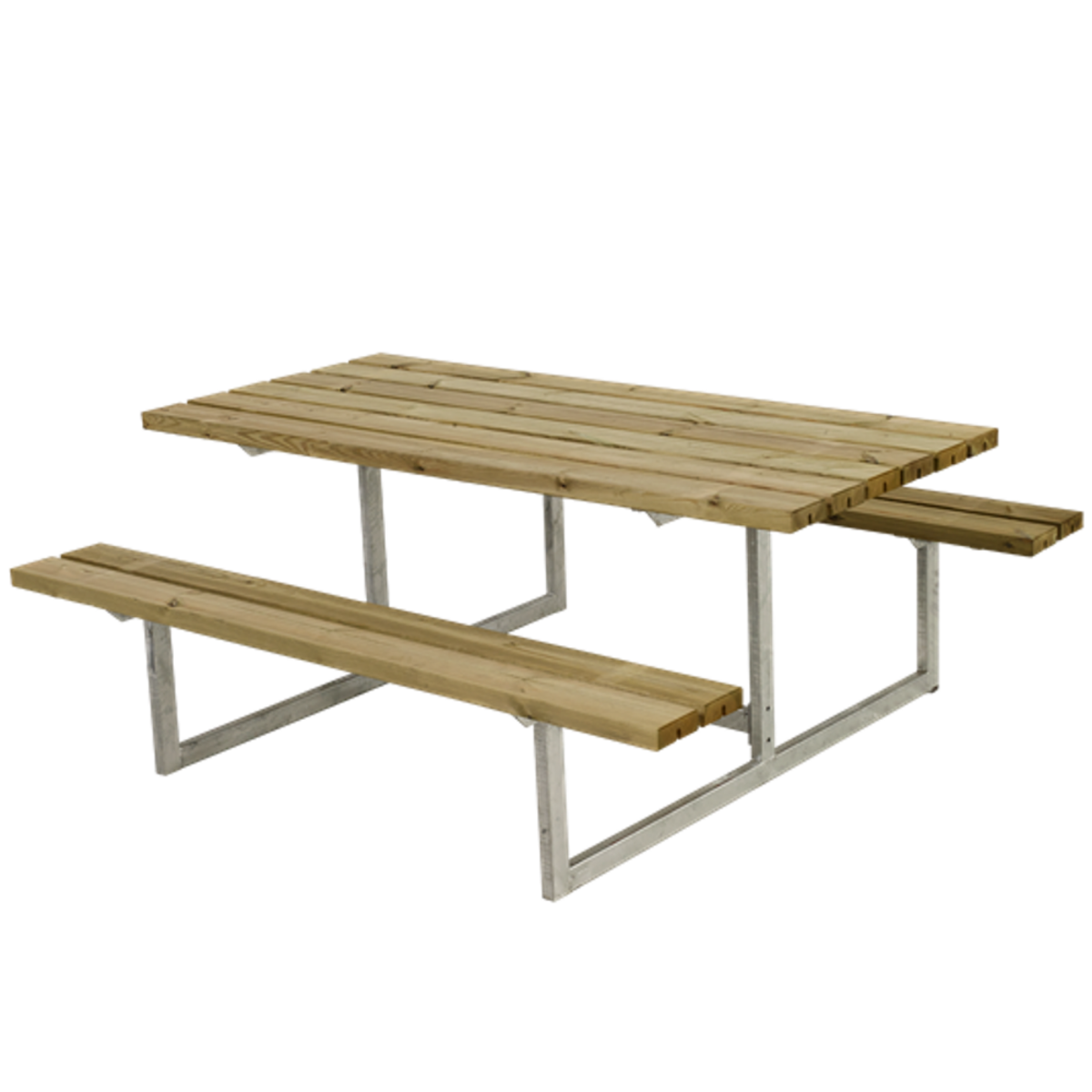 Picknicktisch, Gartentisch, Gartenmöbel  BASIC-177cm - Stahl und Holz – Natur