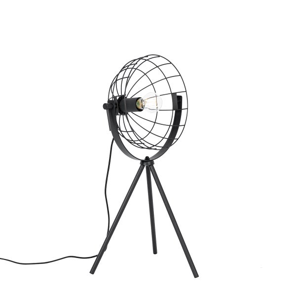 Schreibtischlampe mit Stativfuß und Gitterlampenschirm
