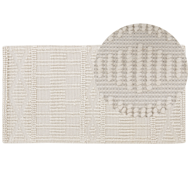 Teppich LAPSEKI Hellbeige 80 x 150 cm Wolle