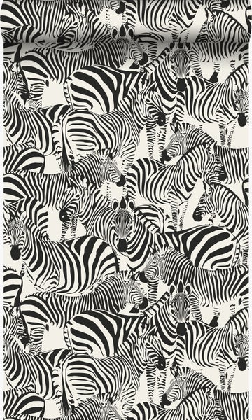 Origin Wallcoverings Tapete Zebras Schwarz und Weiß - 53 cm x 10.05 m - 347453