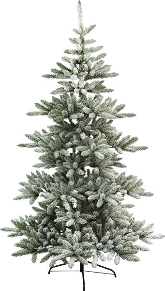 Verschneiter künstlicher Weihnachtsbaum