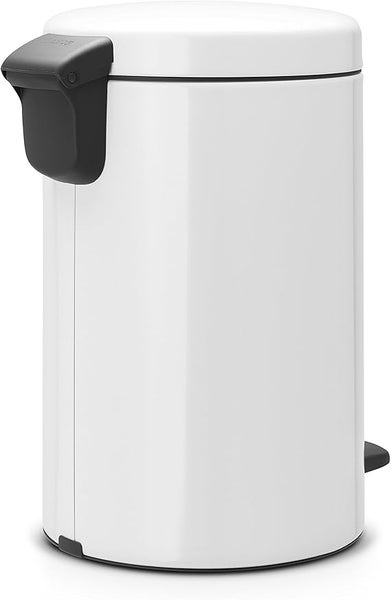 Brabantia Klassischer Tretmülleimer Mit Soft Verschluss 12 Liter HxBxT 41,1 x 25,1 x 33,8 cm Metall Weiß
