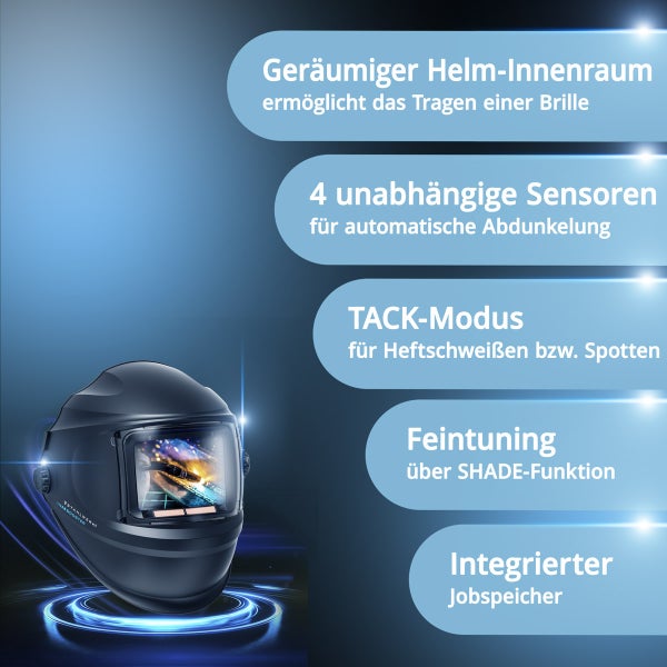 Schweißhelm mit automatischer Abdunkelung und großem Innenraum