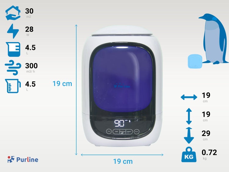 Purline Verdunster mit den Maßen 19 x 19 x 29 cm