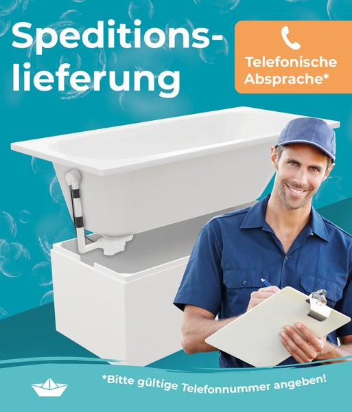 Calmwaters® Premium Badewanne Komplettset 170x75 cm Original, Made in EU, 3in1 Acryl-Badewanne mit Wannenträger & Ablaufgarnitur, Körperformbadewanne, Rechteckbadewanne 170 x 75, 200 l, Weiß, 99000088