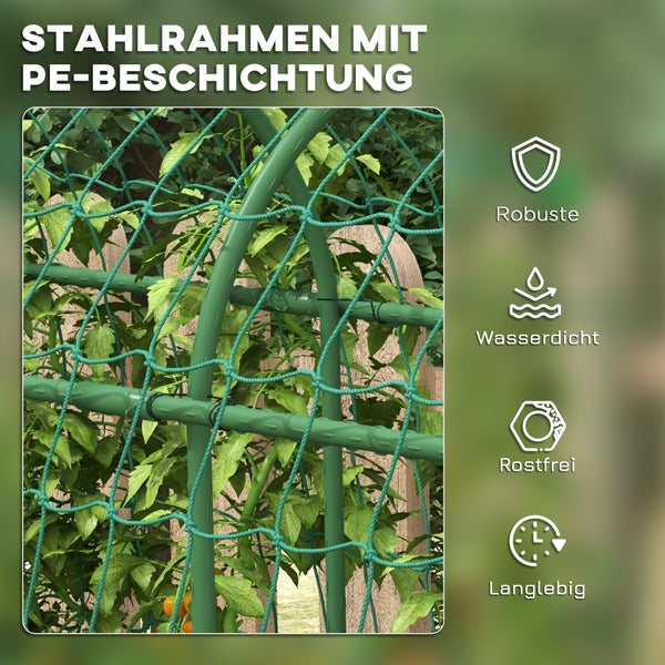Outsunny Rankgitter aus Metall rostfrei Rankhilfe für Kletterpflanzen Gurken Spalier 43 x 182 x 183 cm Garten Spalier Pflanzenspalier für Tomaten, Gemüse Blumen Kletterpflanzen Schwarz