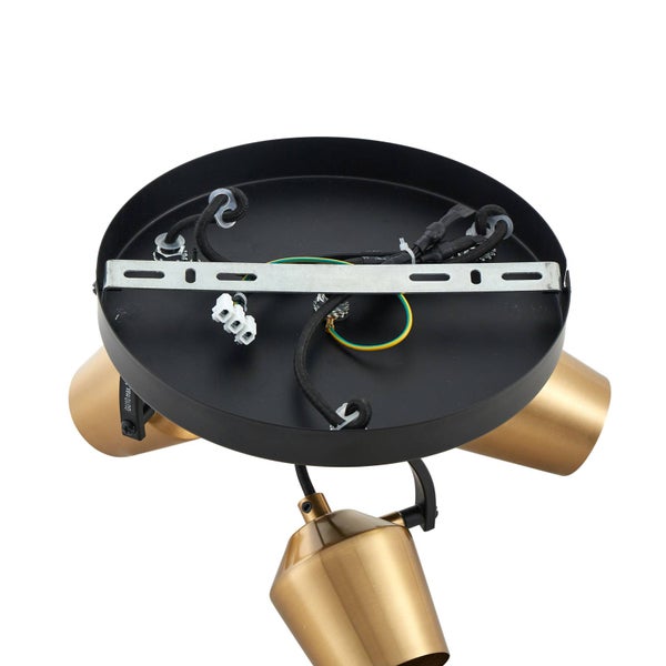 Lindby Strahler Sylveria (Modern) in Gold / Messing aus Metall (3 flammig, GU10) - Deckenlampe Deckenleuchte Lampe Spot Wohnzimmerleuchte