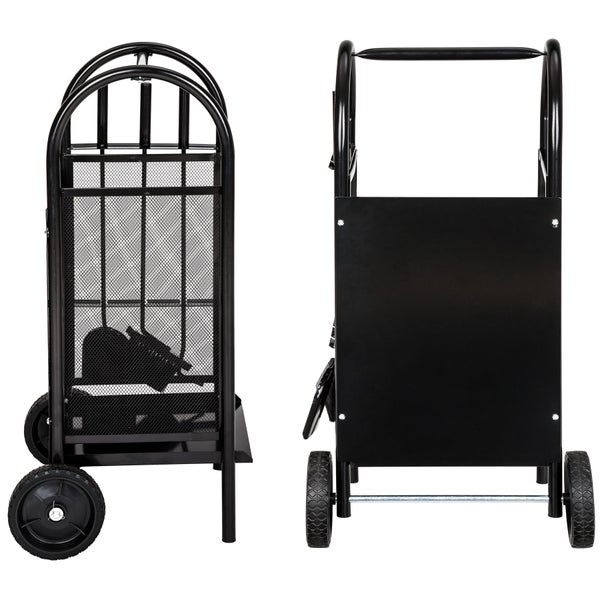 Holzwagen tectake  42,5 x 38 x 80,5 cm aus Stahl schwarz