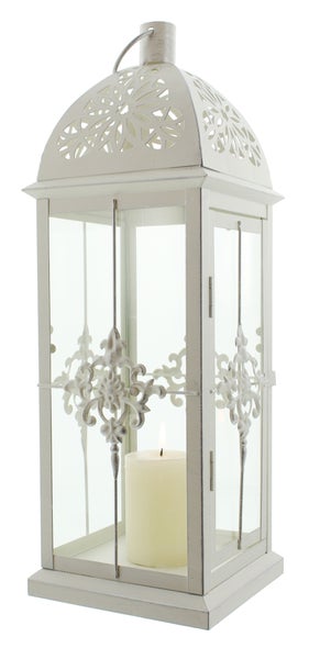 FRANK FLECHTWAREN | Laterne Barock, METALL, GLAS, 14 x 14 x 39 cm, ohne Kerze
