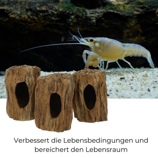 Aquarium Deko Baumstumpf Höhle Röhre Aquariendeko Ablaichhöhle Fisch Krebs Wels Tonröhre Laichhöhle