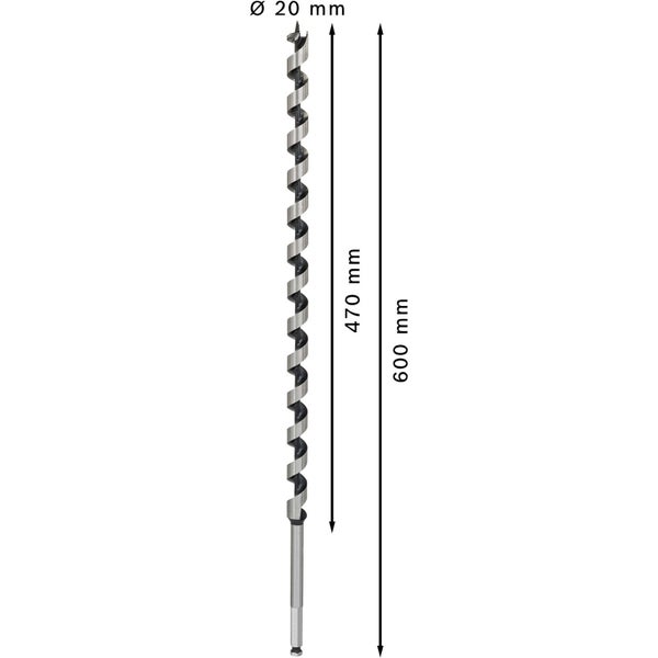 Holzbohrer mit 20 Millimeter Durchmesser in Verpackung