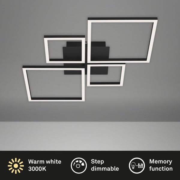 LED Deckenleuchte Deckenlampe schwenkbar dimmbar 48 W Schwarz Briloner