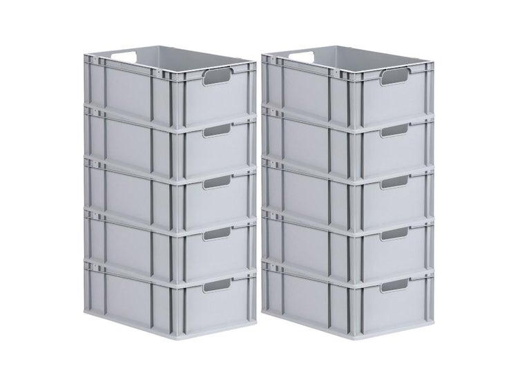 PROREGAL Spar Set 10x Eurobox Nextgen Economy Griffe Offen HxBxT 22 x 40 x 60 cm 44 Liter Eurobehälter Transportbox Transportbehälter