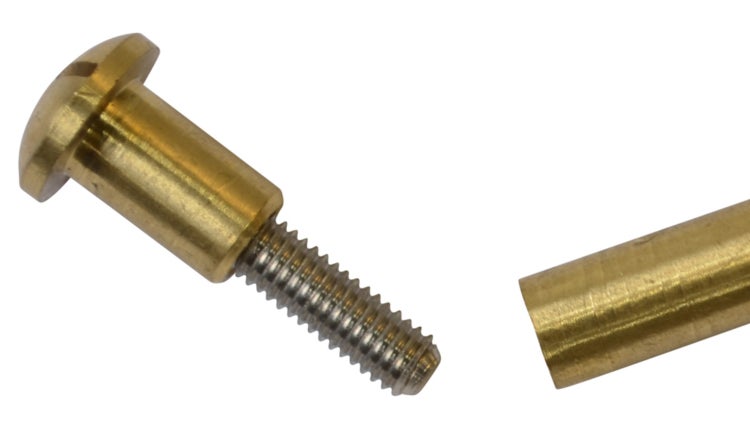 Ersatzteile Teakmöbel Ersatzschraube Messing Hülsenschraube 64-mm 2-teilig