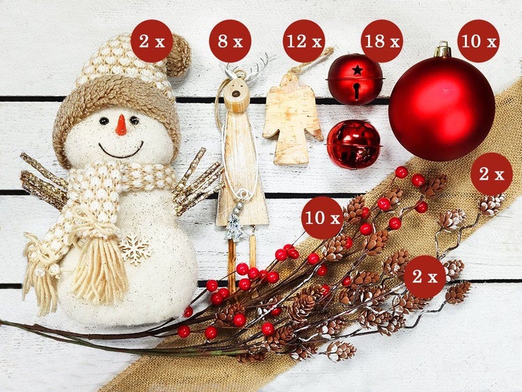 LAALU Weihnachtsbaumschmuck-Set, WALDGEHEIMNIS, 64-teilig,