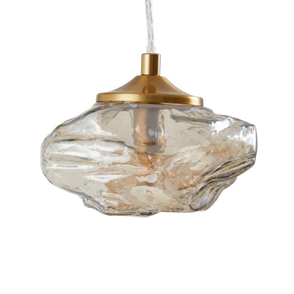 Lindby Pendelleuchte Piatra (Modern) in Creme aus Glas (3 flammig, G9) - Hängelampe Esstischlampe Hängeleuchte Wohnzimmerleuchte