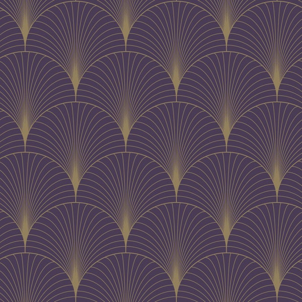 Tapete mit Art-Déco-Fächermuster