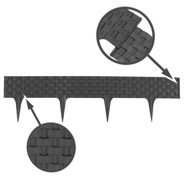 Gartenrasenkante aus Kunststoff mit Erdspießen