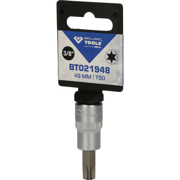 Brilliant Tools Steckschlüssel-Einsatz mit Innenvielzahn T50, 49 Millimeter, 3/8 Zoll