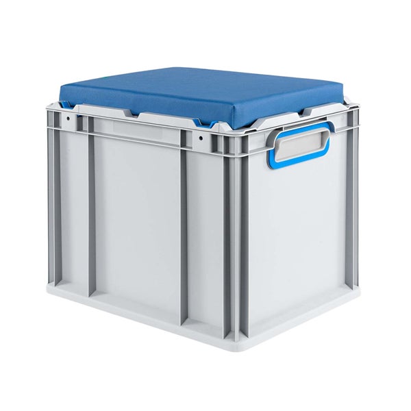 PROREGAL Eurobox NextGen Seat Box Blau HxBxT 36,5 x 30 x 40 cm 30 Liter Griffe Geschlossen Eurobehälter Sitzbox Transportbox