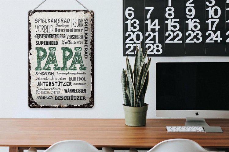 Blechschild Spruch Papa Spielkamerad Beschützer Freund 20x30cm