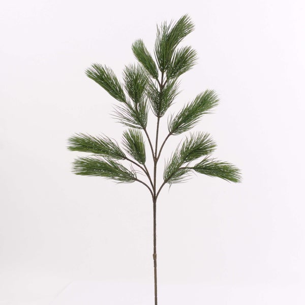 Künstliche Strelitzia mit orangefarbenen und violetten Blüten an einem grünen Stiel.