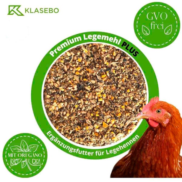 25 kg Premium Legemehl PLUS mit Oregano - Geflügelfutter für Hühner, Gänse, Enten