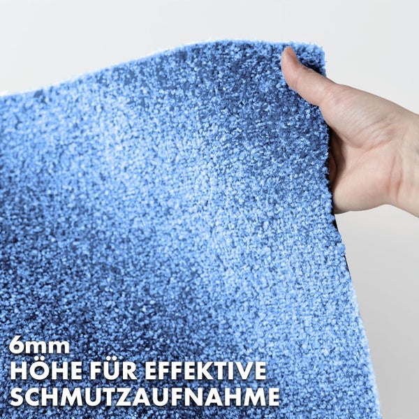 FLOORDIREKT Fußmatte Domenico - stilvolle & praktische Schmutzfangmatte - Blau - 50 x 80 cm