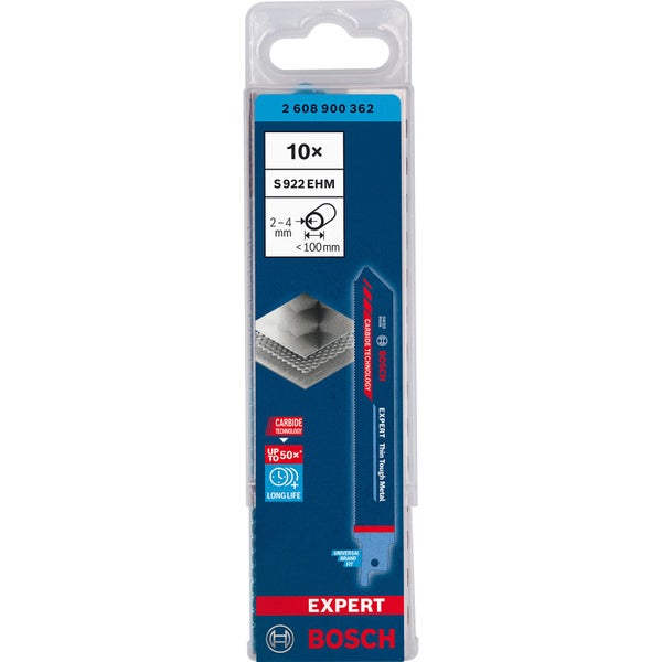 Bosch 10x Expert Thin Tough Metal S 922 EHM Säbelsägeblatt - 2608900362