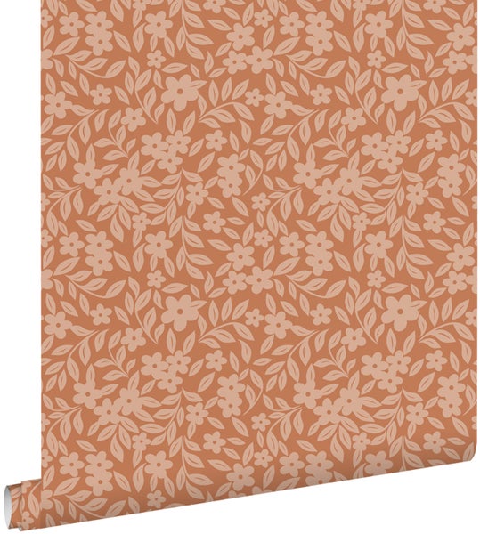 ESTAhome Tapete Blumen Terrakotta - 50 x 900 cm - 131442