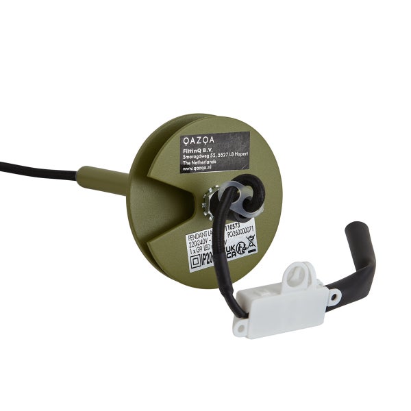 Deckenbaldachin für Pendelleuchte mit Kabel und Anschlussklemme, Rückseite mit Montagevorrichtung