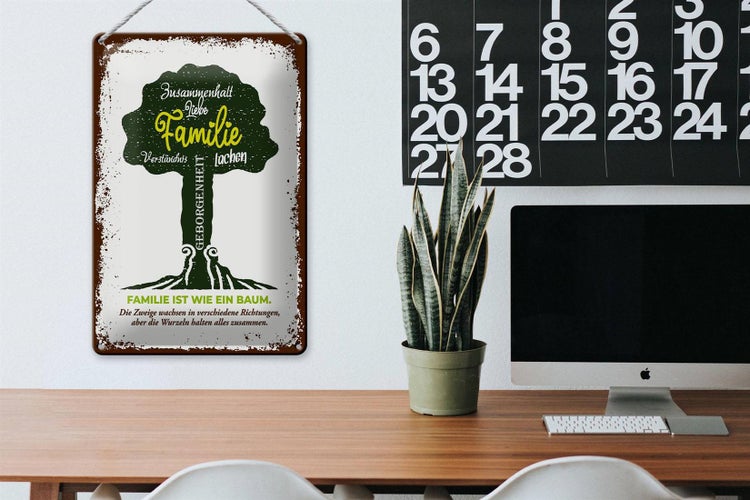 Blechschild Spruch Familie ist wie ein Baum 20x30cm