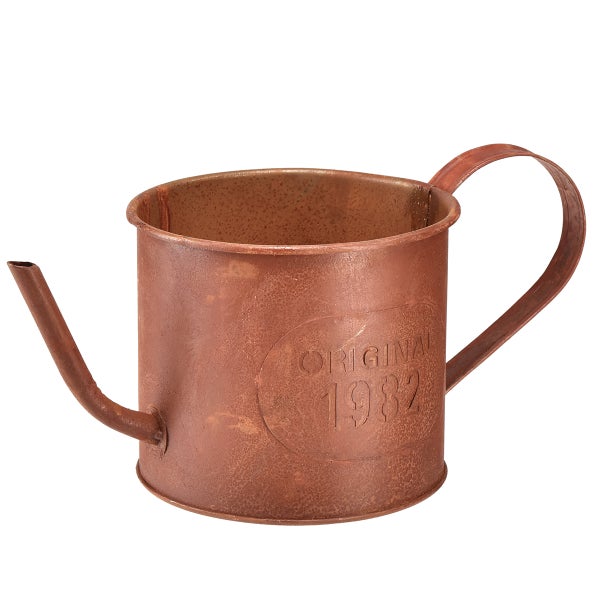 Dekorative Metallgießkanne mit Aufschrift Original 1982