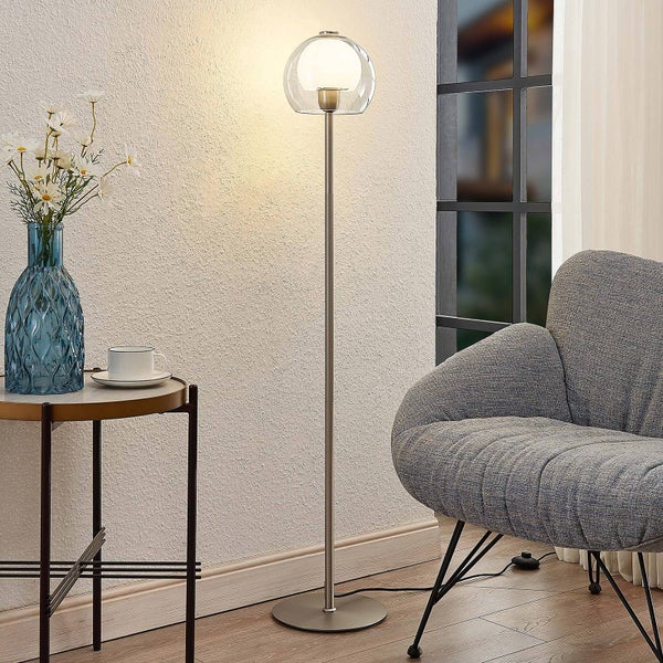 Lucande Stehlampe Kaiya (Modern) in Alu aus Metall (1 flammig, E27) - Stehleuchte Standleuchte Floor Lamp Wohnzimmerlampe Wohnzimmerleuchte