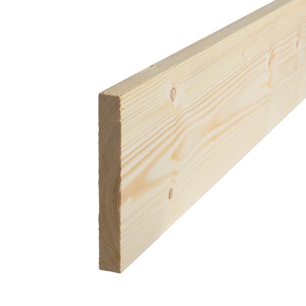 Gehobeltes Glattkantbrett aus Nadelholz mit sichtbarer Holzmaserung.