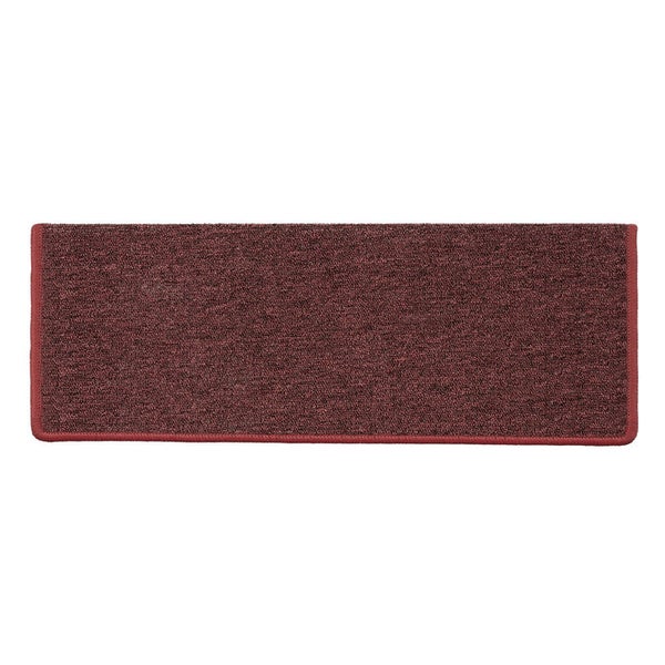 FLOORDIREKT Stufenmatte London - mit Umkettelung - Weinrot - Rechteckig - 23,5 x 65 cm