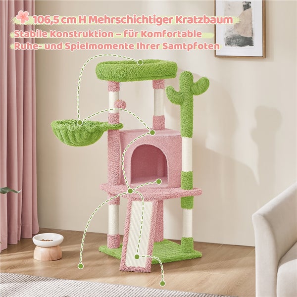 Mehrschichtiger Kratzbaum mit Liegemulde, Höhle und Sisalstämmen