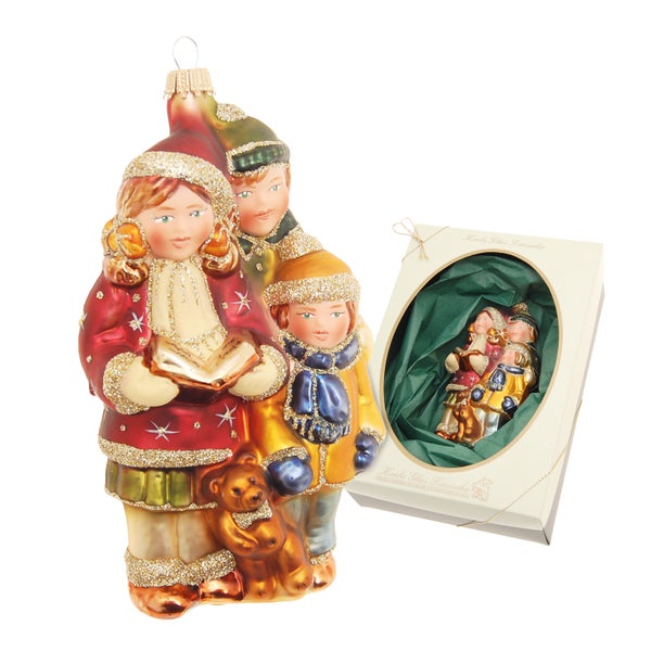 Glasornament Singende Kinder, Multicolor, 14cm, 1 Stck., Weihnachtsbaumkugeln, Christbaumschmuck, Weihnachtsbaumanhänger