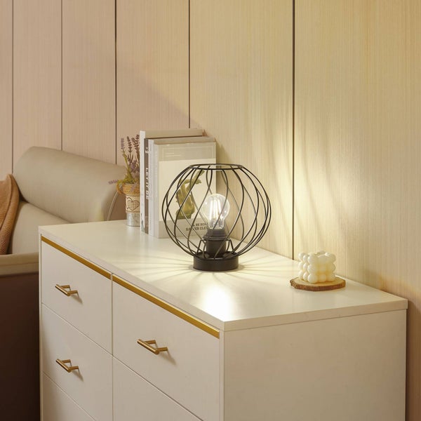 Lindby Tischlampe Danika (Modern) in Schwarz aus Metall (1 flammig, E27) - Tischleuchte Schreibtischlampe Nachttischlampe Wohnzimmerleuchte