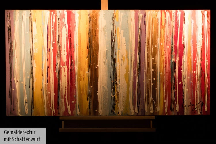 Handgemaltes Gemälde Acrylfarbe 120x60cm Bunt