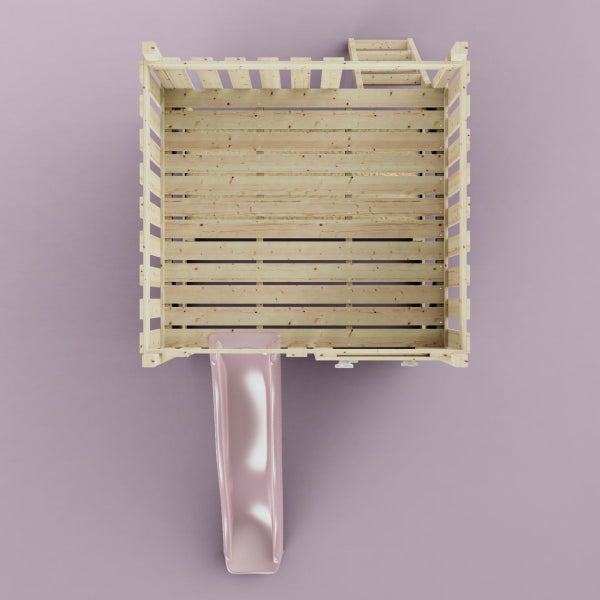 Spielturm mit Rutsche und Leiter aus Holz