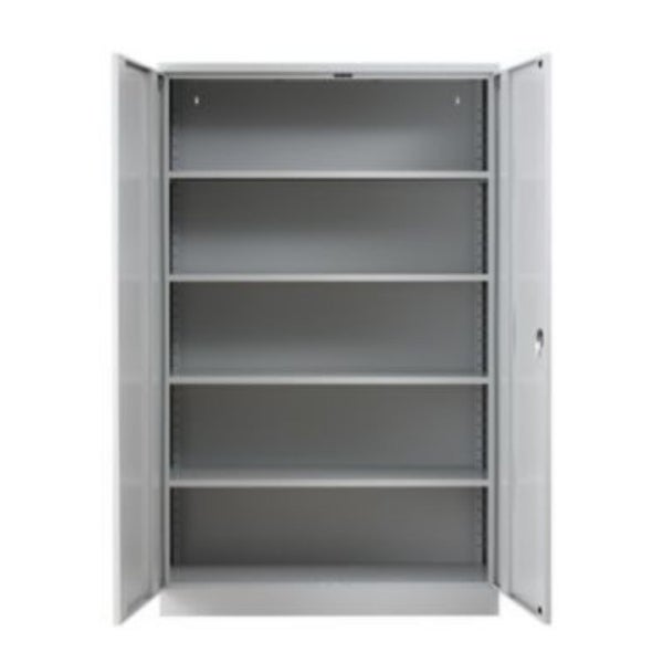 PROREGAL Stahlschrank Bee 4 Fachböden HxBxT 195 x 120 x 42 cm Pulverbeschichtetes Fachbodenmaterial Grau & Grau