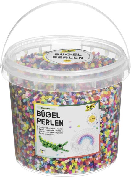 Folia Bügelperlen MEGA PACK, 30.000 Stück, MIDI, in 22 Farben sortiert