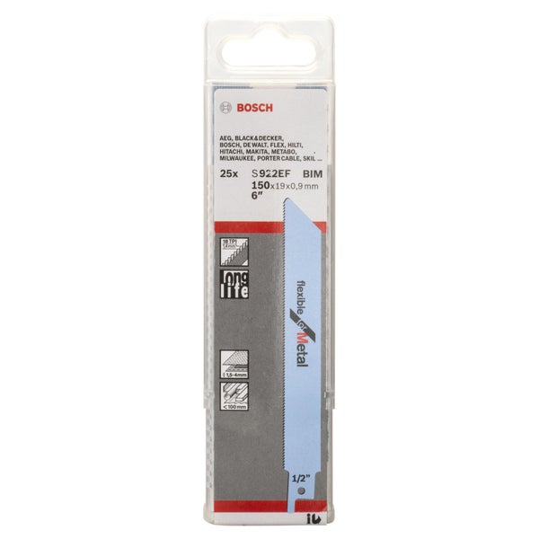 Bosch 25x Säbelsägeblatt S 922 EF Flexible for Metal - 2608657551