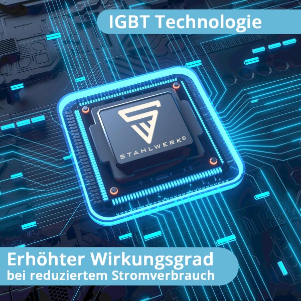 IGBT Technologie für erhöhten Wirkungsgrad bei reduziertem Stromverbrauch.